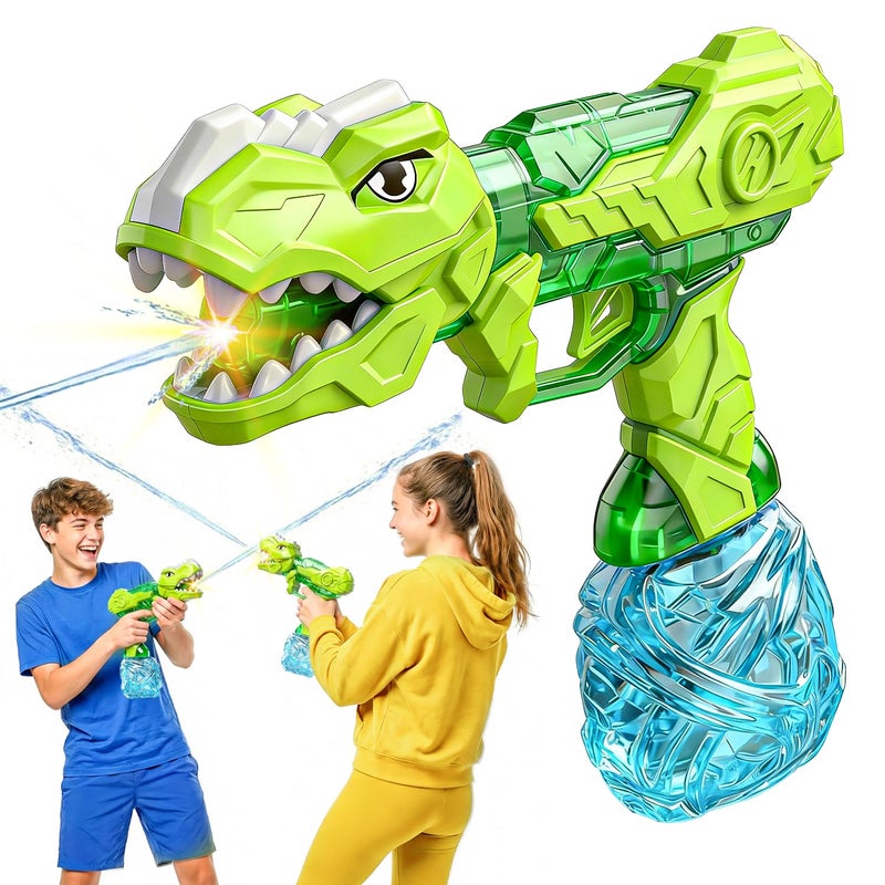 OMKSIH Electric Water Gun with Light Flash Automatic Squirt Guns 2632 FT Long Range Green Dinosaur Themed Powerful Water Gun for Kids Realistic Squirt Pistol for Summer Outdoor Theme Party - Image 3