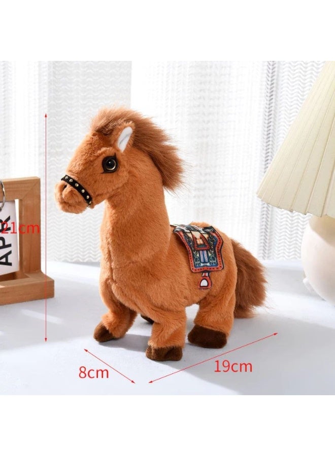 Super Cute Horse Toy with Walking Sound and Wagging Tail for Children's Joyful Experience (Brown) - Image 2