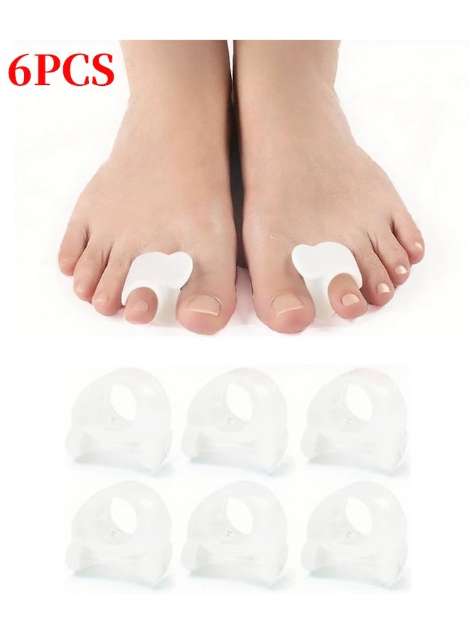 6PCS Single-Loop Toe Separators - Correcting Bunions and Restoring Toes to Their Original Shape - For Men and Women - Toe Spacers Bunion Corrector - White - Image 1