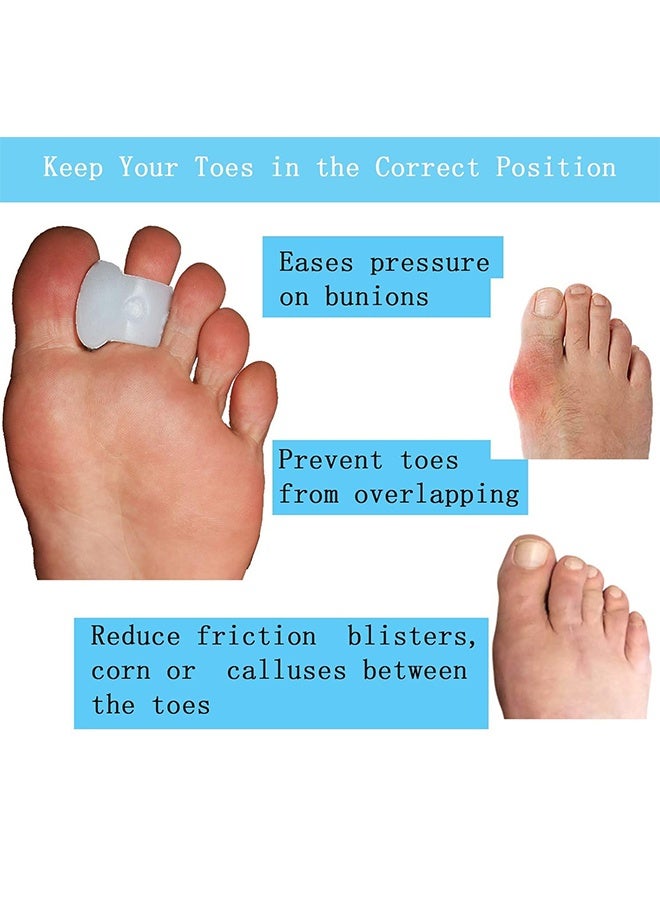 6PCS Single-Loop Toe Separators - Correcting Bunions and Restoring Toes to Their Original Shape - For Men and Women - Toe Spacers Bunion Corrector - White - Image 4