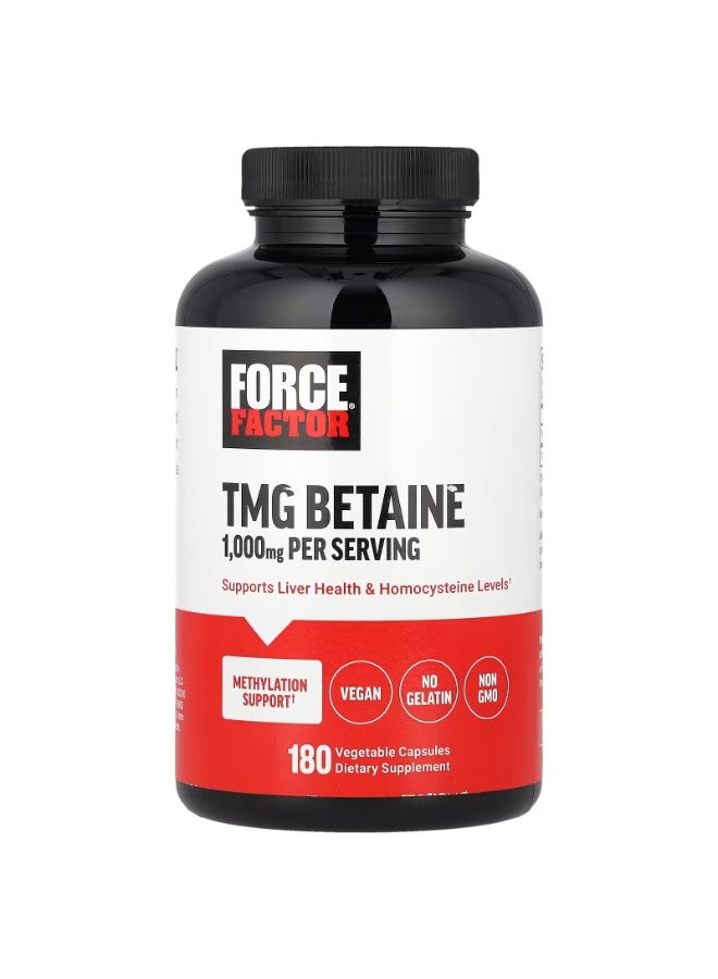 Force Factor TMG Betaine, 180 Vegetable Capsules (500 mg per Capsule) - Image 1