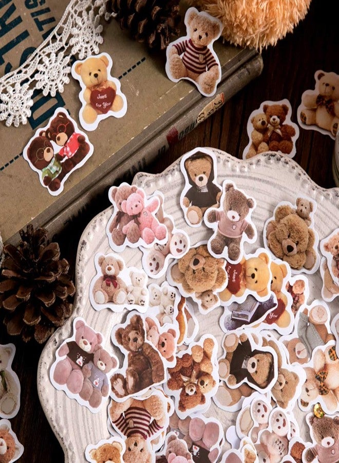Doraking 46PCS Cute Boxed DIY Decoration Mini Size Bear Theme Adhesive Paper Stickers for Laptop Planners Scrapbook Cups Diary Notebooks Album Phone Case (Toy Bear) - Image 1
