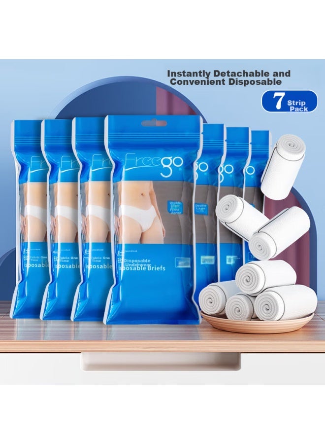 Free Go Freego Disposable Men's Underwear, Double-layer Paper, 7 Individually Wrapped, No-wash, Portable, For Travel, Business Trips, Vacations, Outdoor Activities, Xxl - Image 1