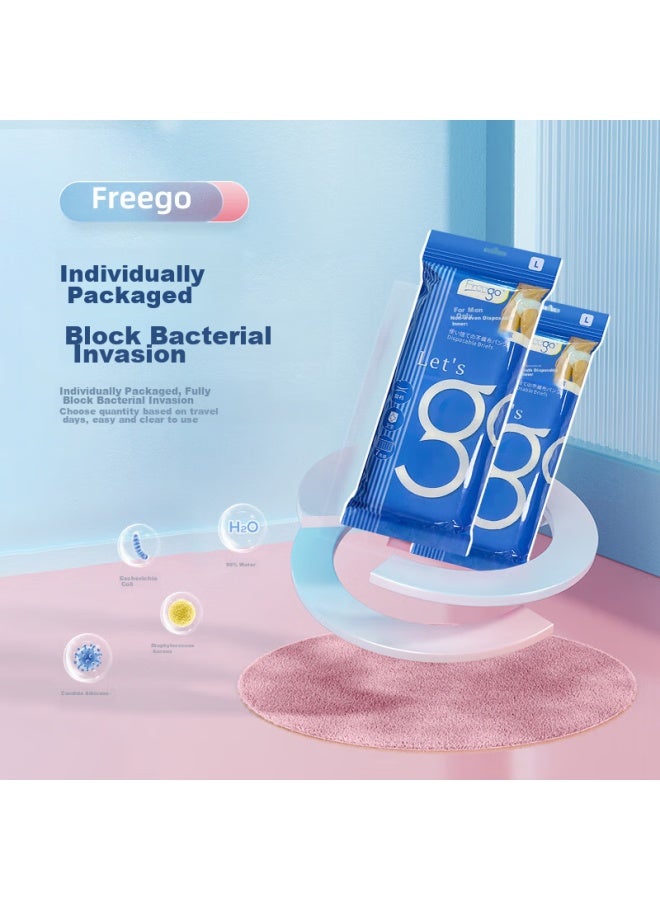 Free Go Freego Disposable Men's Underwear, Double-layer Paper, 7 Individually Wrapped, No-wash, Portable, For Travel, Business Trips, Vacations, Outdoor Activities, Xxl - Image 2