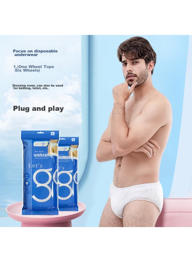 Free Go Freego Disposable Men's Underwear, Double-layer Paper, 7 Individually Wrapped, No-wash, Portable, For Travel, Business Trips, Vacations, Outdoor Activities, Xxl - Image 4