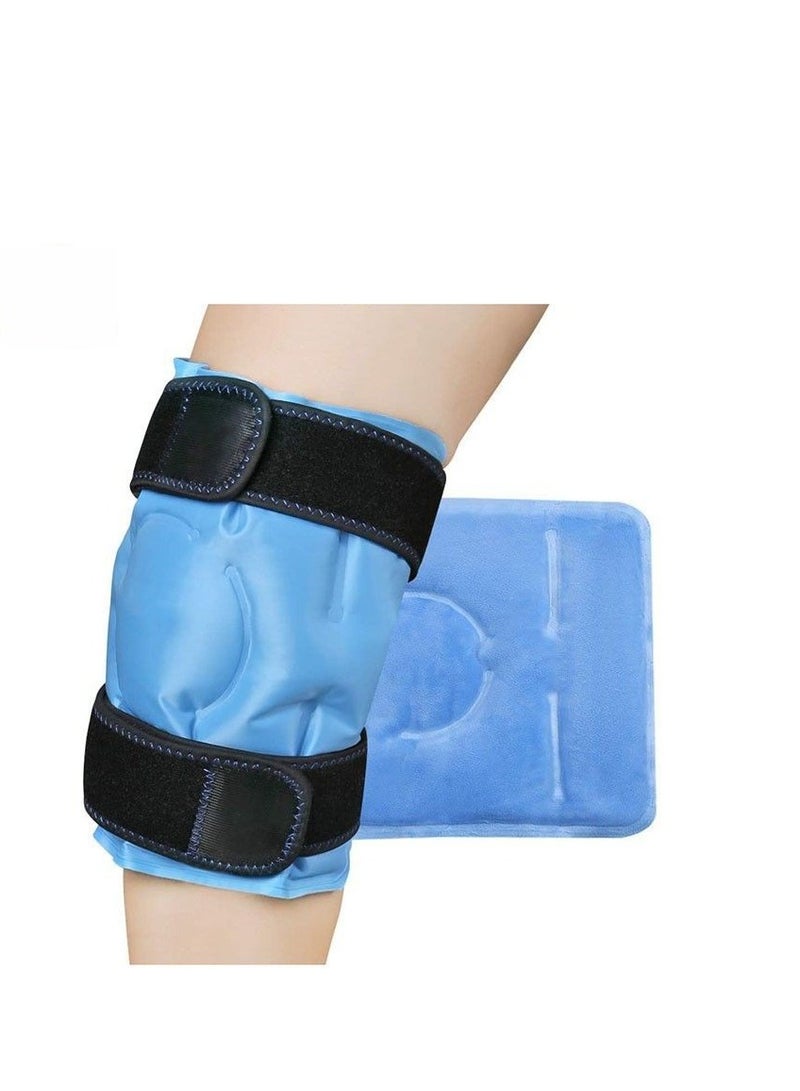 Knee Ice Pack for Injuries Reusable Gel Ice Wrap for Leg, Knee Replacement Surgery, Cold Pack Knee Wrap with Cold Compression, for Knee Pain Relief Injuries Swelling Bruises and Replacement Surgery - Image 1
