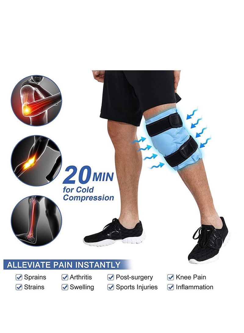 Knee Ice Pack for Injuries Reusable Gel Ice Wrap for Leg, Knee Replacement Surgery, Cold Pack Knee Wrap with Cold Compression, for Knee Pain Relief Injuries Swelling Bruises and Replacement Surgery - Image 5