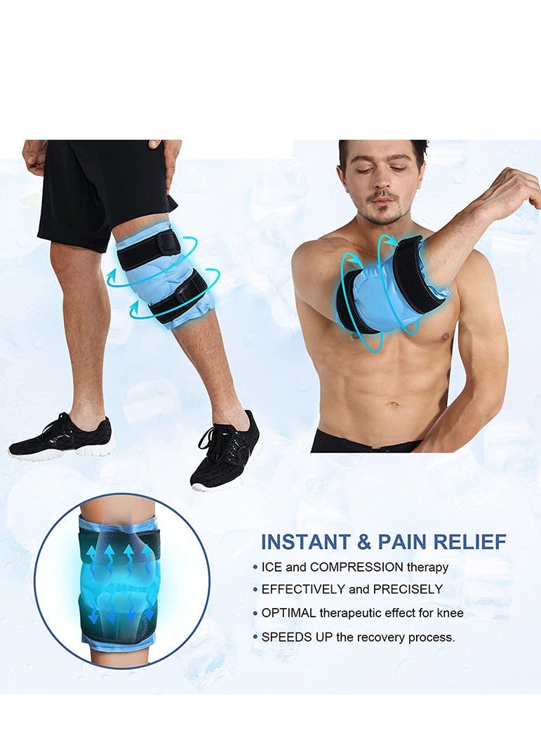 Knee Ice Pack for Injuries Reusable Gel Ice Wrap for Leg, Knee Replacement Surgery, Cold Pack Knee Wrap with Cold Compression, for Knee Pain Relief Injuries Swelling Bruises and Replacement Surgery - Image 4