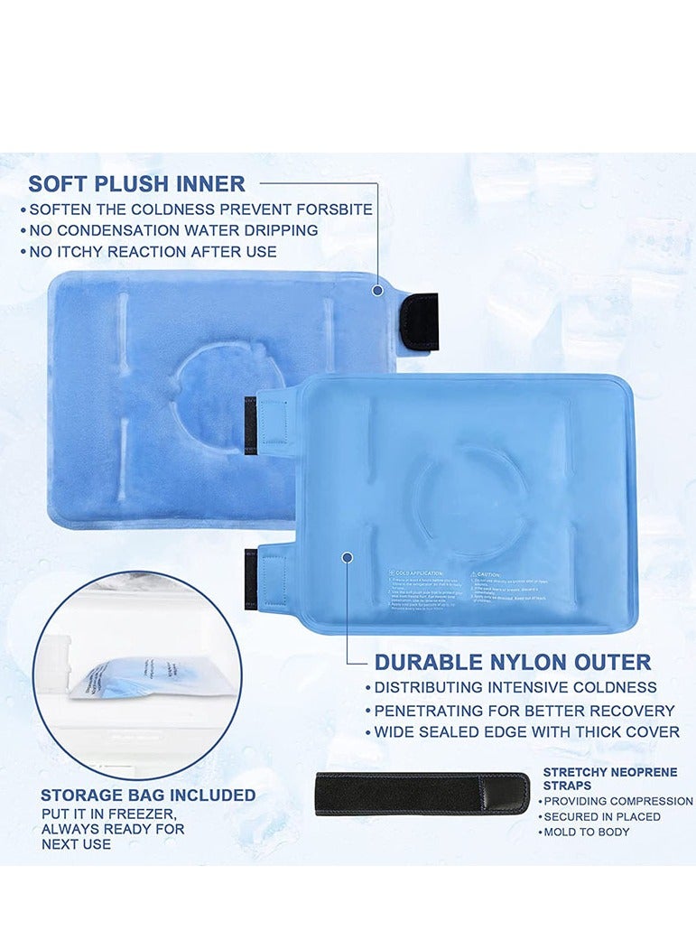 Knee Ice Pack for Injuries Reusable Gel Ice Wrap for Leg, Knee Replacement Surgery, Cold Pack Knee Wrap with Cold Compression, for Knee Pain Relief Injuries Swelling Bruises and Replacement Surgery - Image 2