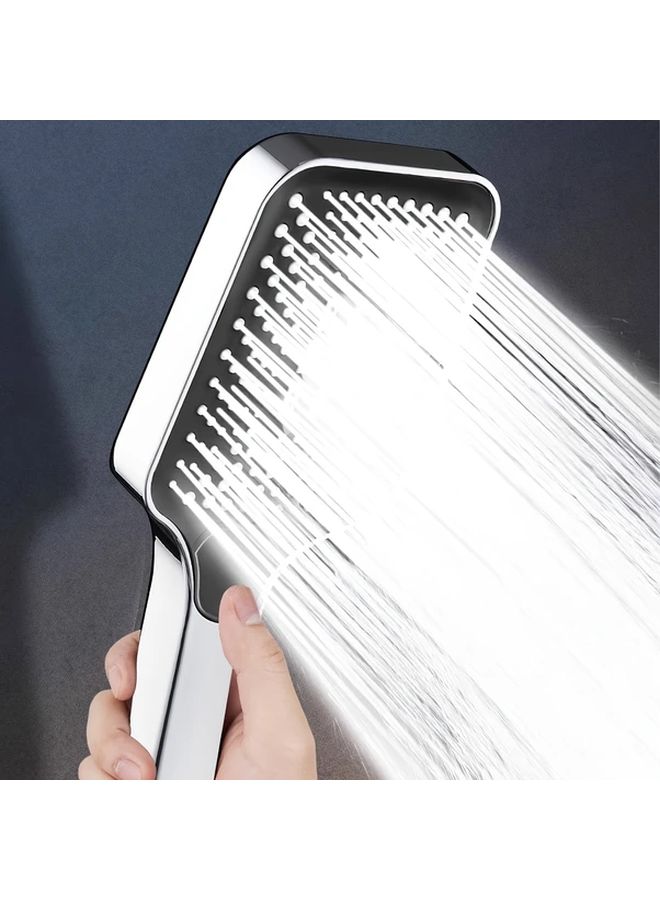 Black Adjustable Pressure Handheld Shower Head Large Panel Modern Finish - Image 5