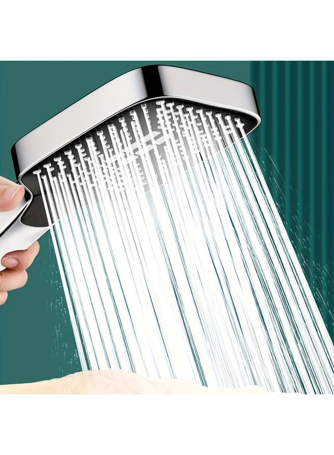 Black Adjustable Pressure Handheld Shower Head Large Panel Modern Finish - Image 3