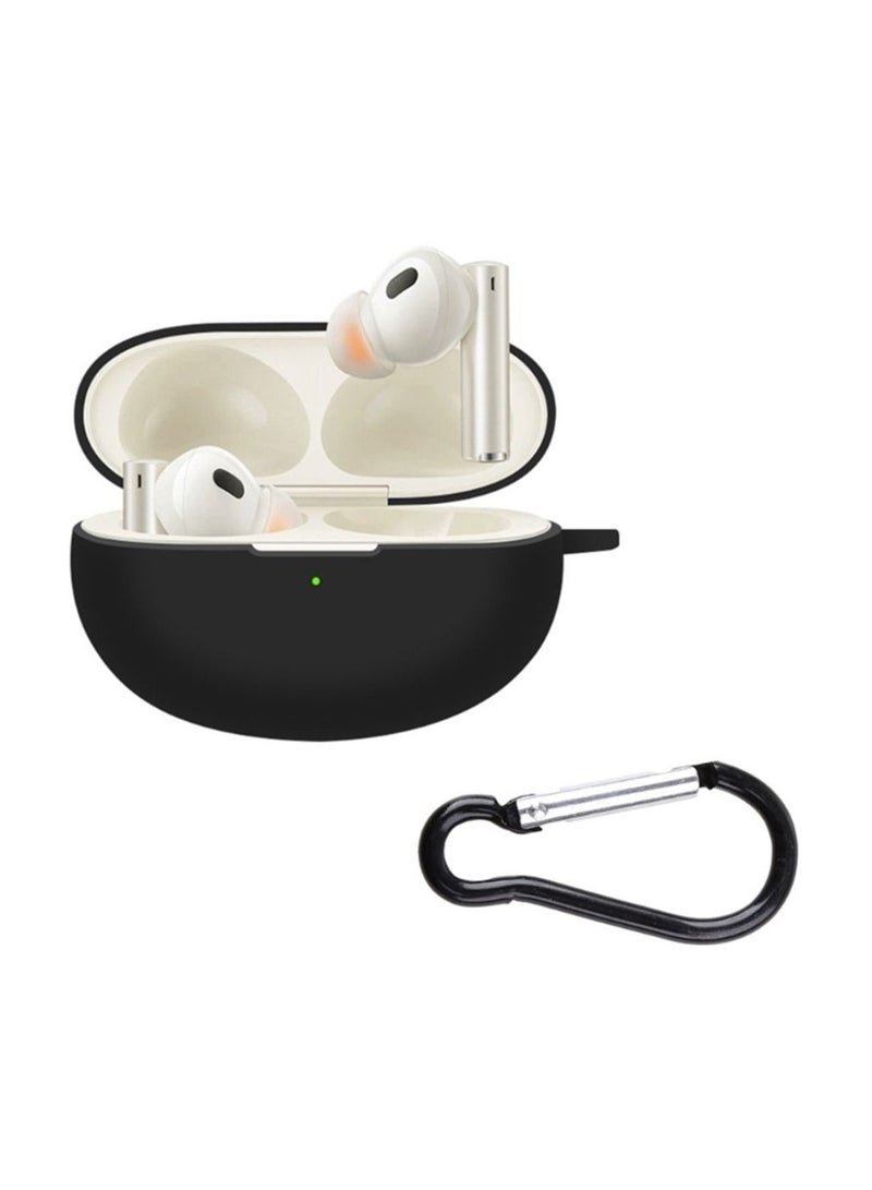 مناسبة ل RealMe Buds Air5 برو الهاتف الخليوي حالة صدمة واقية من هلام السيليكا سماعة القضية الصلبة اللون سماعة القضية التبعي Buds Air 5 برو الهاتف الخليوي القضية ( أسود ) - Image 1