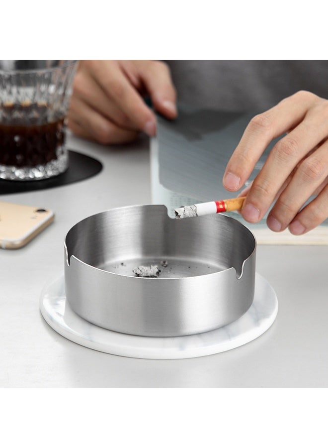 Durable Stainless Steel Ashtray for Outdoor Patio Waterproof Anti-fall Ashtrays with 3 Cigarettes Holder Hole For Smoker Indoor Office Desk Decor Ash Holder Organizar - Image 4