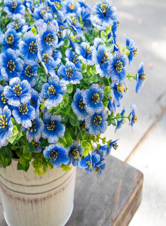 BCBLF Artificial Flowers for Outdoors UV Resistant, 12 Bundles Realistic Silk Flower Faux Fake Plants for Porch Patio Yard Planters, Spring Summer Home Garden Decor, Blue - Image 4