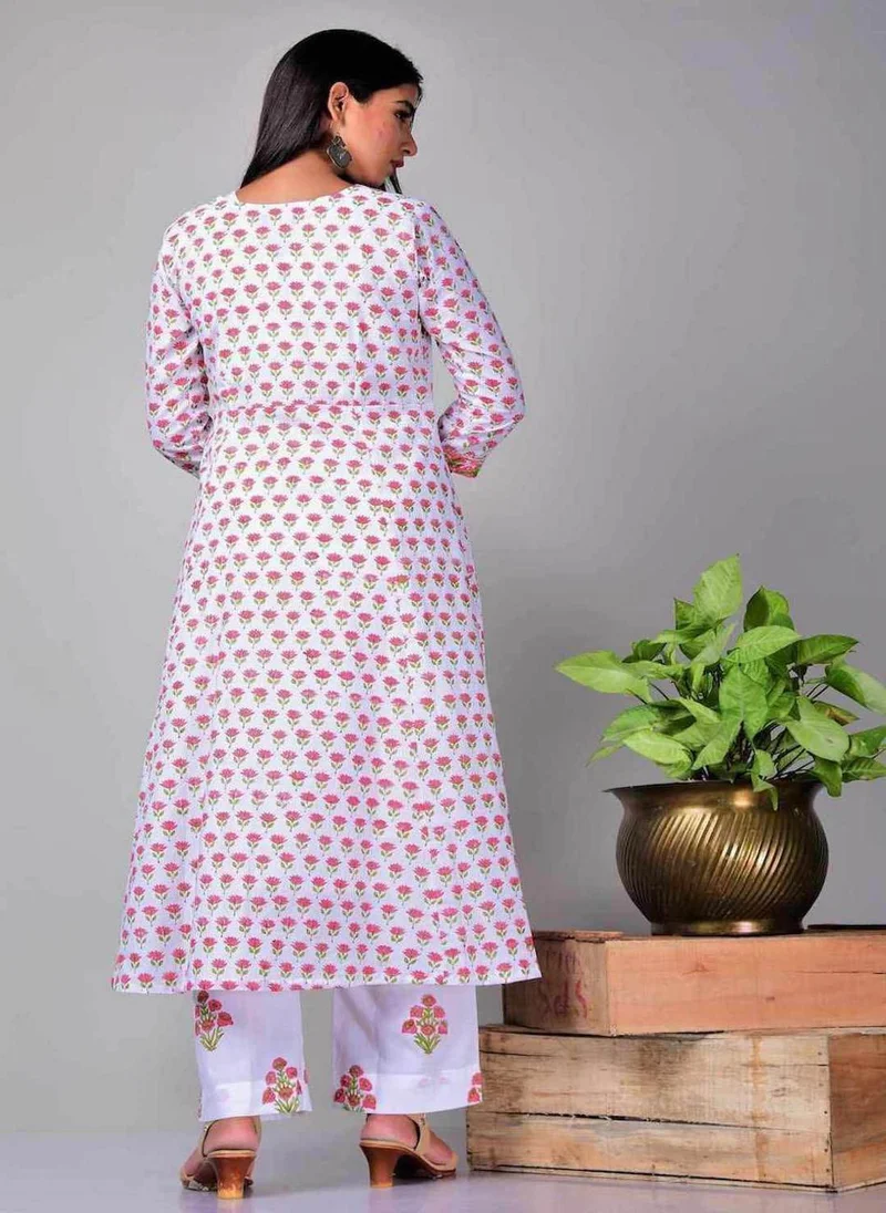 زيري سوق White Aline Kurta Palazzo Pair