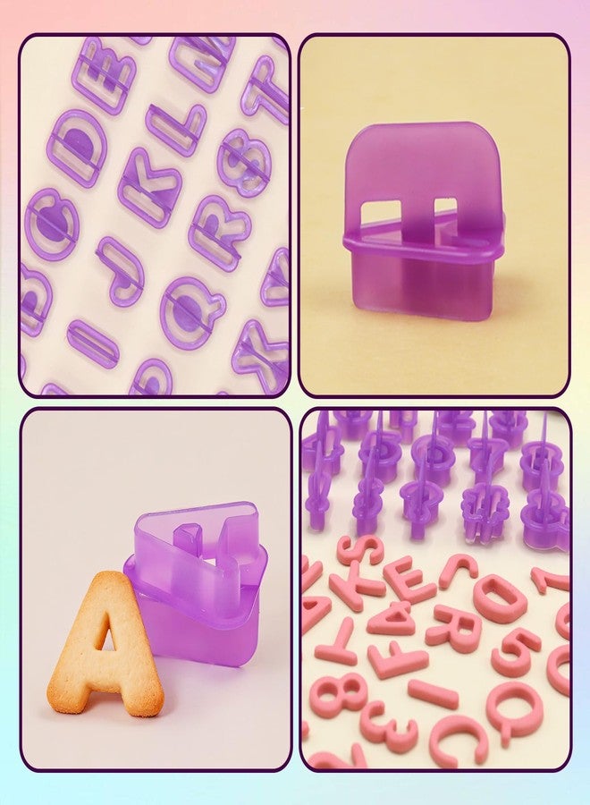 HUAFA Fondant Letter Cutters, 40 Pcs Letter Cookie Cutters, Alphabet Cookie Cutters, Number Cookie Cutters, Stamp Tool Set Letter Cookie Cutters Tools for Sugarcraft, Gumpaste, Birthday Party(Small) - Image 5