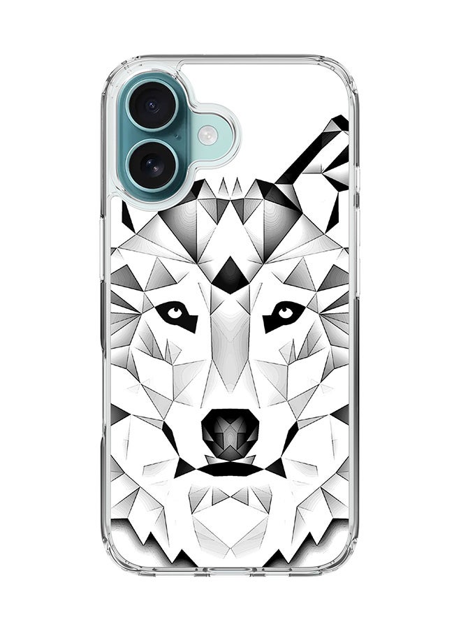 Stylizedd For iPhone 16 Case [Compatible with MagSafe] Slim Magnetic cover Clear Phone Case - Poly Wolf - Image 1