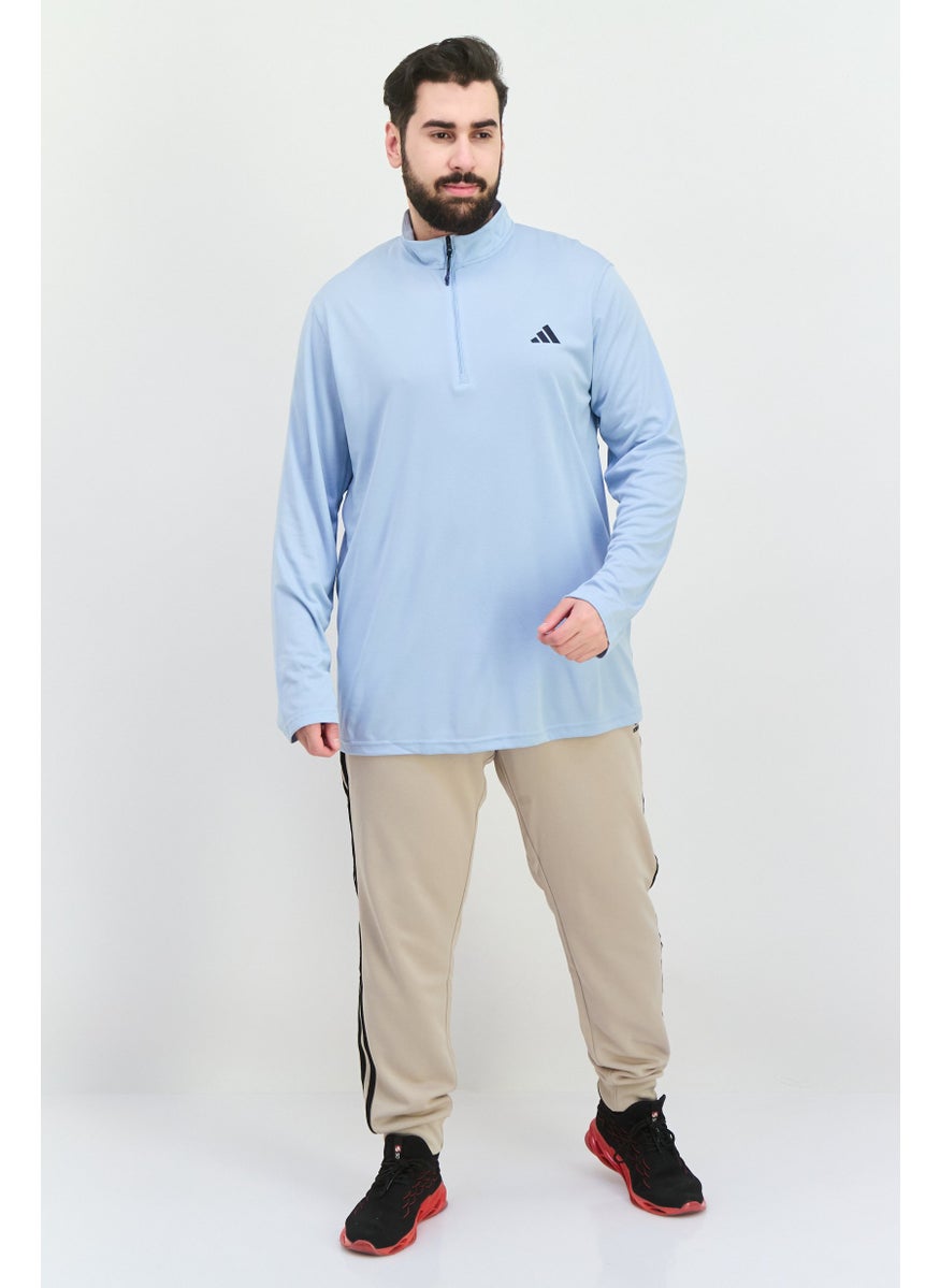 Adidas - Men Sportswear Fit Long Sleeve Training Sweatshirts, Dusty Blue - Image 1