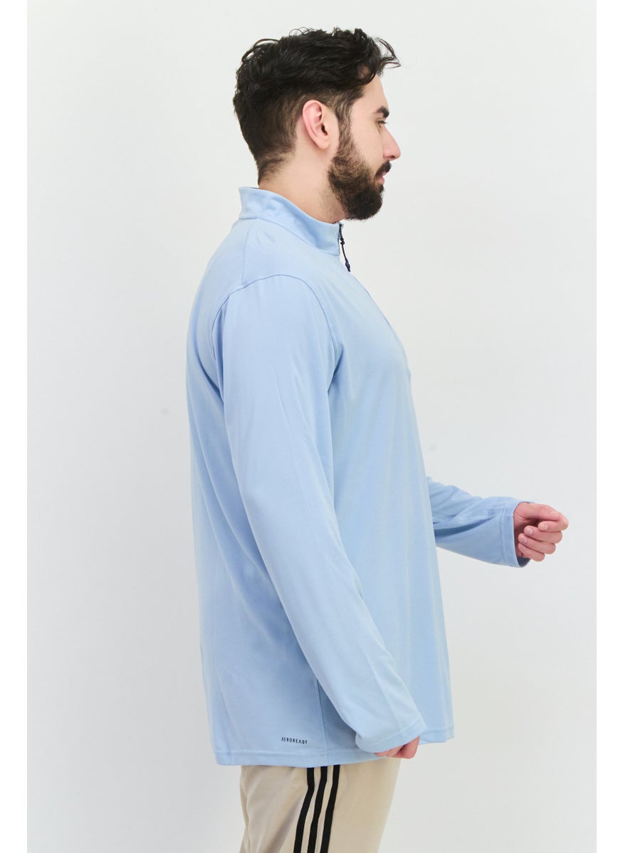 Adidas - Men Sportswear Fit Long Sleeve Training Sweatshirts, Dusty Blue - Image 1