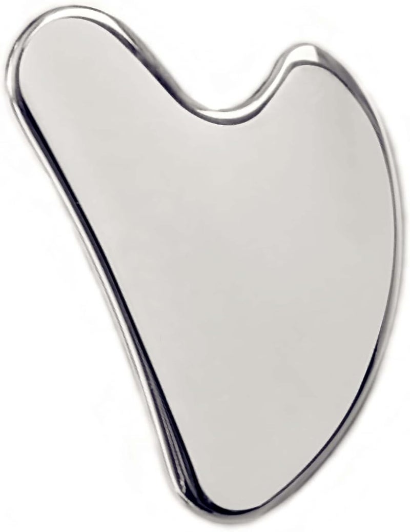 TechPro ® Premium SS Gua Sha For Face | 100% 304 Stainless Steel Gua Sha | Tighten Skin Care Tools | Beauty Tool For Body Eyes Neck Massager Lymphatic Drainage, Sculpting & Neck Massager (Heart Shape) - Image 1