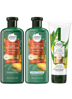 Bio:Renew Sulfate Free Shampoo Conditioner And Curl Cream Set Includes Mango + Potent Aloe 13.5 Fl Oz Each & Curl Cream 6.8 Fl Oz Complete Hair Care For Defined Curls
