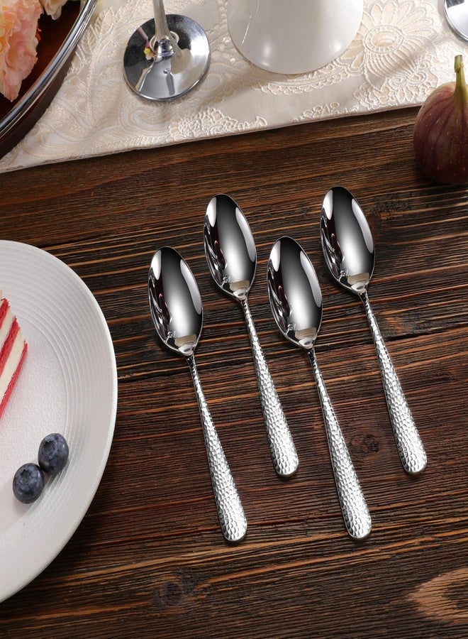 KEAWELL Premium 4-Piece Louise Hammered Spoons Set, 18/10 Stainless Steel, Set of 4, Fine Spoon Set with Round Edge, Dishwasher Safe (6.4" Teaspoons) - Image 5