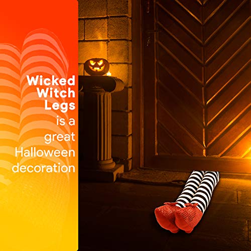 Skeleteen Wicked Witch Legs Prop Crushed Witches Feet with Ruby Slippers Yard Decoration Props for Outdoor and Indoor - Image 5