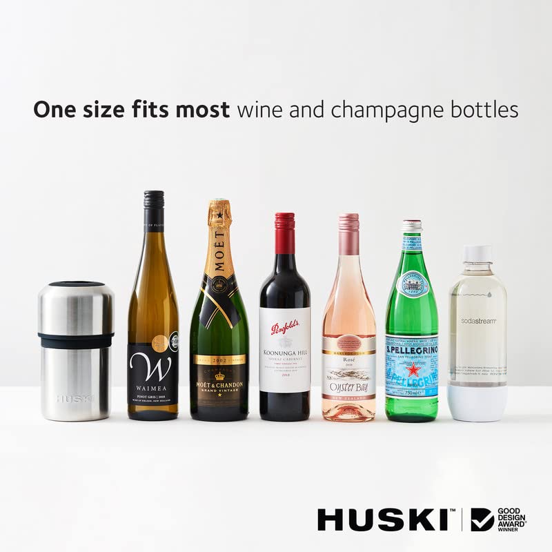 Huski Wine Chiller | Award Winning Iceless Design | Keeps Wine Cold up to 6 Hours | Wine Accessory | Next Generation Ice Bucket | Fits Some Champagne Bottles | Perfect Gift for Wine Lovers (Stainless) - Image 3