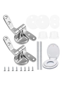 SANMUGEED Toilet Seat Hinges Replacement, Toilet Seat Fittings Zinc Alloy Toilet Seat Replacement Hinge Toilet Seat Hardware  for Most Wooden Resin MDF Toilet Seat  - Image 1