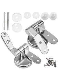 SANMUGEED Toilet Seat Hinges Replacement, Toilet Seat Fittings Zinc Alloy Toilet Seat Replacement Hinge Toilet Seat Hardware  for Most Wooden Resin MDF Toilet Seat  - Image 2