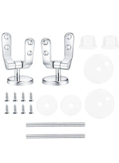 SANMUGEED Toilet Seat Hinges Replacement, Toilet Seat Fittings Zinc Alloy Toilet Seat Replacement Hinge Toilet Seat Hardware  for Most Wooden Resin MDF Toilet Seat  - Image 3