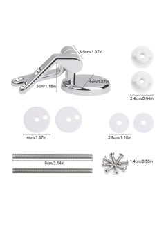 SANMUGEED Toilet Seat Hinges Replacement, Toilet Seat Fittings Zinc Alloy Toilet Seat Replacement Hinge Toilet Seat Hardware  for Most Wooden Resin MDF Toilet Seat  - Image 4