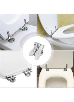 SANMUGEED Toilet Seat Hinges Replacement, Toilet Seat Fittings Zinc Alloy Toilet Seat Replacement Hinge Toilet Seat Hardware  for Most Wooden Resin MDF Toilet Seat  - Image 5