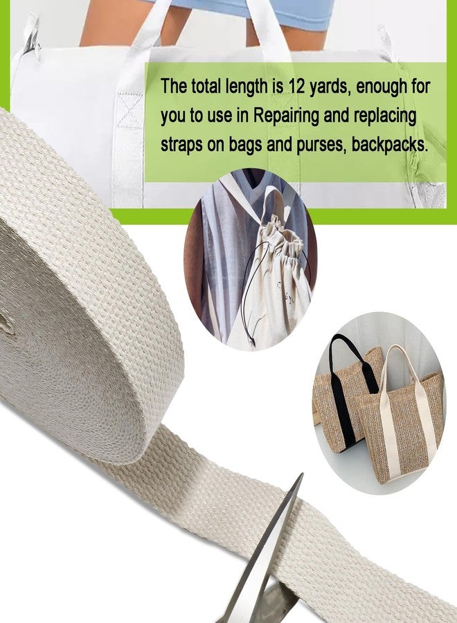 CooBigo 12 Yards Cotton Webbing 1 Inch Natural Cotton Webbing Straps for Bags, 1 Inch Weave Cotton Webbing for Cloth Tote Bag Handles Making, DIY Crafts Decoration - Image 5