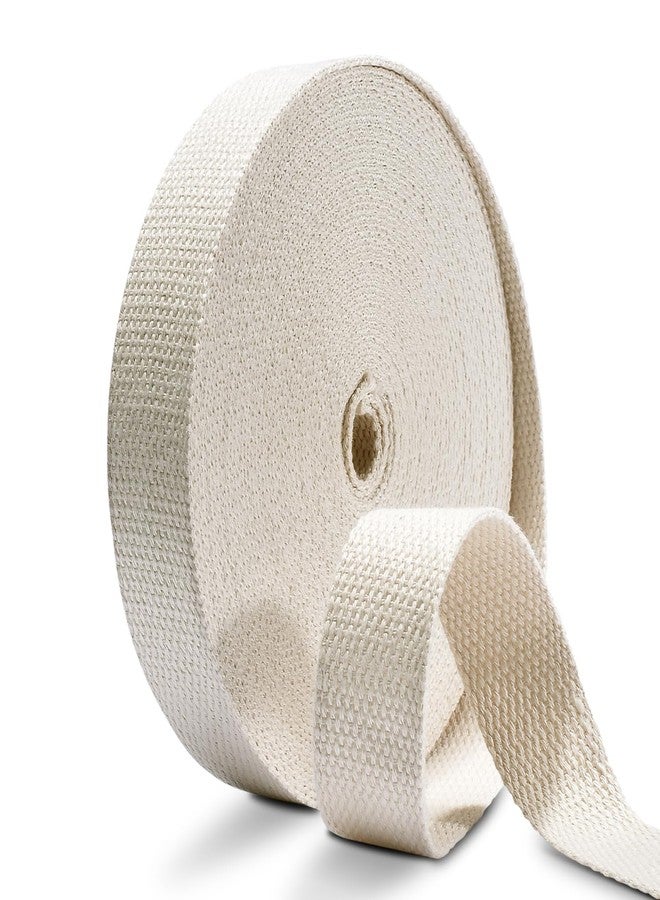 CooBigo 12 Yards Cotton Webbing 1 Inch Natural Cotton Webbing Straps for Bags, 1 Inch Weave Cotton Webbing for Cloth Tote Bag Handles Making, DIY Crafts Decoration - Image 1
