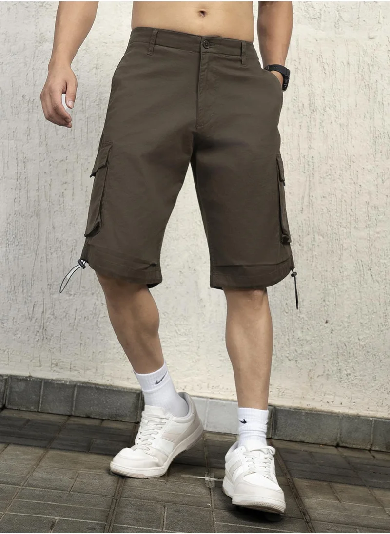 هوبرهولمي Men Dark Olive Shorts