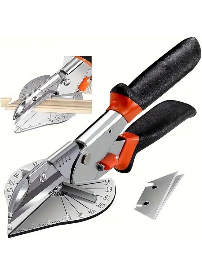 Black Miter Shear Cutter Adjustable 45 135 Degree With Precision Protractor Ergonomic Handle Cuts Wood Plastic PVC Molding Trim Professional DIY - Image 2
