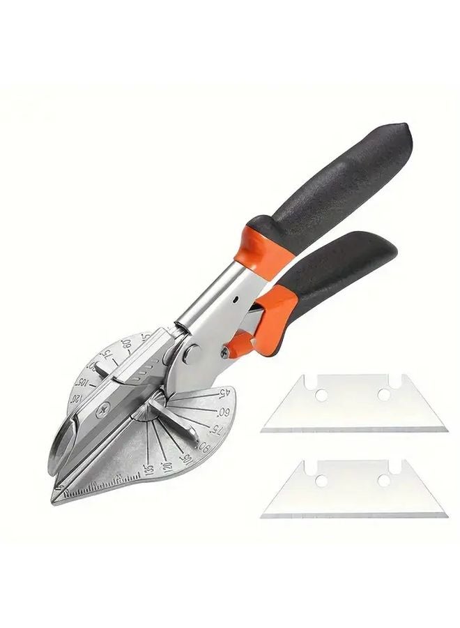 Black Miter Shear Cutter Adjustable 45 135 Degree With Precision Protractor Ergonomic Handle Cuts Wood Plastic PVC Molding Trim Professional DIY - Image 1