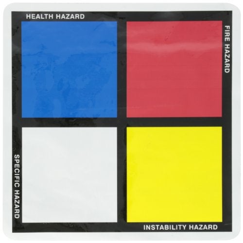 SmartSign - S-5549 NFPA Adhesive Label Kit (Placard, Digits & Symbols) | 14" Tall (Tip-to-Tip) Diamond Laminated Vinyl Black/Blue/Red/Yellow on White - Image 1