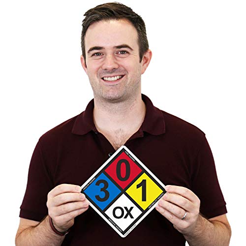 SmartSign - S-5549 NFPA Adhesive Label Kit (Placard, Digits & Symbols) | 14" Tall (Tip-to-Tip) Diamond Laminated Vinyl Black/Blue/Red/Yellow on White - Image 4