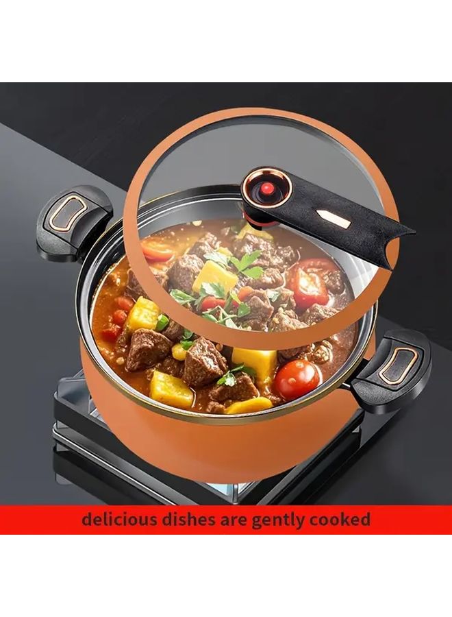 Multifunctional 26cm Wrought Iron Soup Pan Frying Pan With Orange Induced Color Finish 1.85 Gallon Gas Stove And Induction Cooker Compatible - Image 4