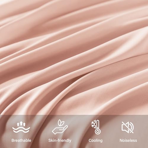 WhatsBedding Body Pillow Cover Cooling Fabric, Long Pillowcase Breathable & Skin-Friendly, Zipper Closure - Pink (20x54 inch) - Image 4