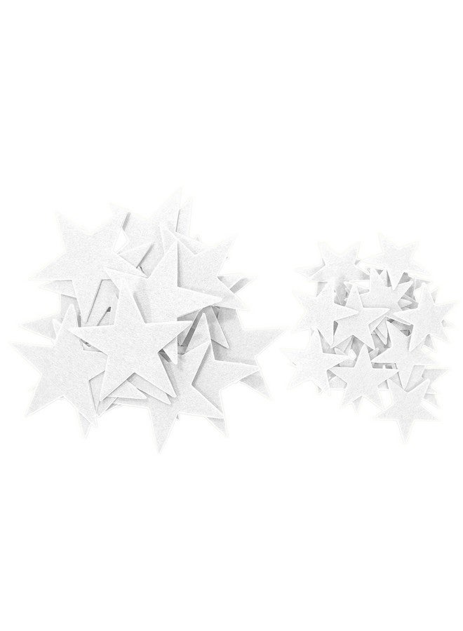 Playfully Ever After 1.5 And 3 Inch Combo Size Felt Star Stickers 46Pc (White) - Image 1