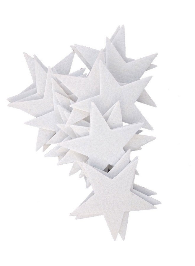 Playfully Ever After 1.5 And 3 Inch Combo Size Felt Star Stickers 46Pc (White) - Image 5