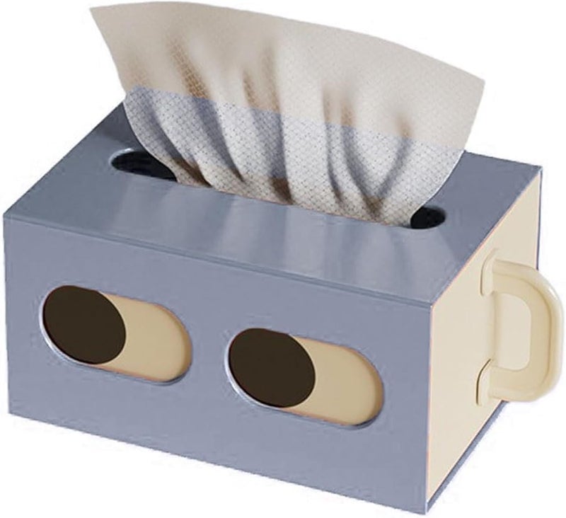 صندوق تخزين مناديل السيارات الأزرق لتزيين مكتب المنزل أو المكتب - Image 1