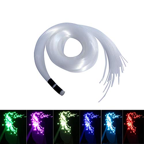 AKEPO PMMA END Glow Fiber Optic 100pcs 9.8ft/3m Ф0.03in(0.75mm) Fiber Strands for LED Star Ceiling Sky Light Kit and Fibre Optical Lighting Decoration (Without Light Source) - Image 1