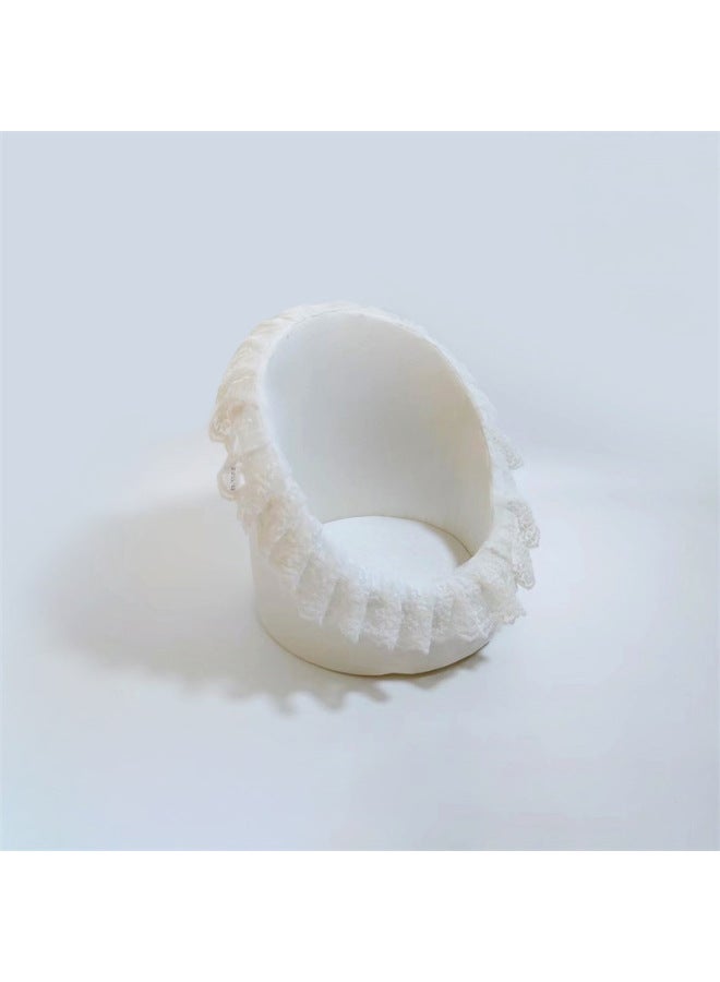 أدوات تصوير حديثي الولادة، أريكة دائرية متعددة الألوان من الدانتيل، كرسي مساعد لتصوير الأطفال، أدوات احتفالية لمئة يوم - Image 5