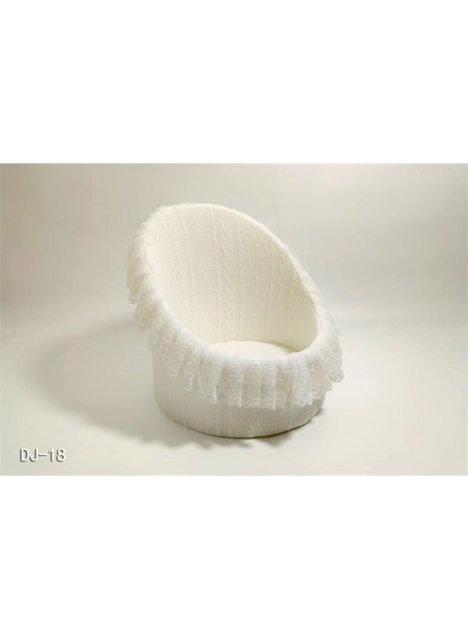 أدوات تصوير حديثي الولادة، أريكة دائرية متعددة الألوان من الدانتيل، كرسي مساعد لتصوير الأطفال، أدوات احتفالية لمئة يوم - Image 1