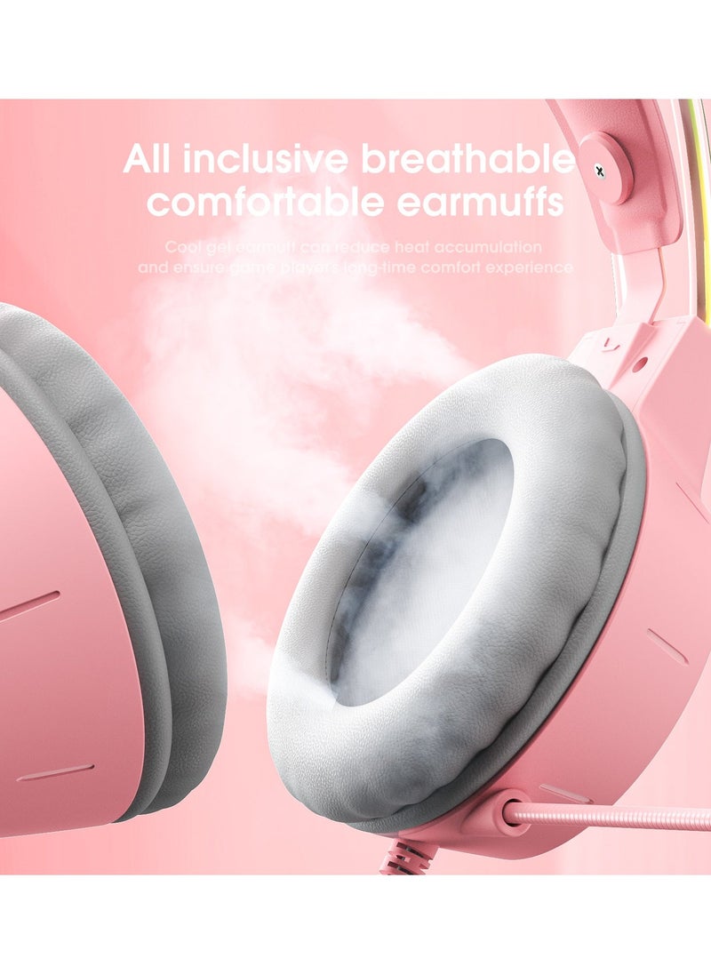 onikuma X15 Pro Wired Gaming Headphones with RGB LED Light Flexible Mic 7.1 Surround Stereo Music Headset for Compute PC Gamer - Image 5