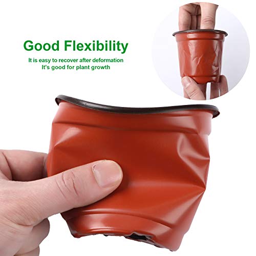 Augshy Nursery Pot, 110 Pcs 4" Plastic Plants Pot,Seed Starting Pots, Indoor Outdoor Seeding pots - Image 5